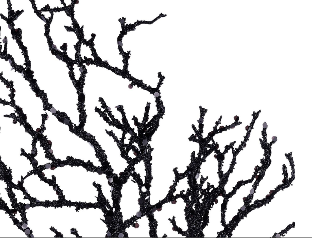20in Black Glitter Twig Spray