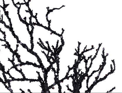 20in Black Glitter Twig Spray