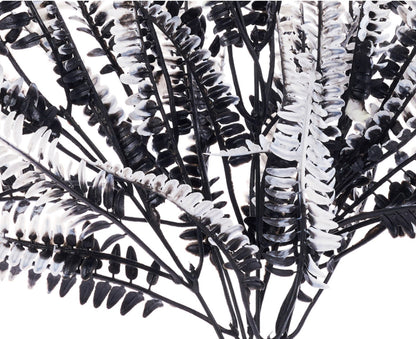 16in Halloween Fern BLACK/WHITE
