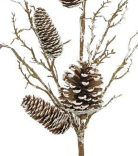 28in Mix Pinecone & Twig Spray - Premium Greenery for Wreaths, Arrangements and Home Decor