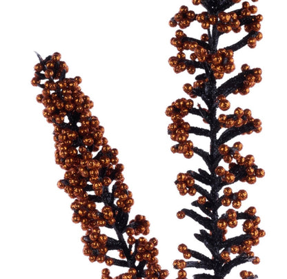 29in Glitter Amaranthus Spike ORG/BLK Halloween