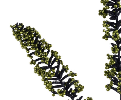 29in Glitter Amaranthus Spike LIME/BLK Halloween