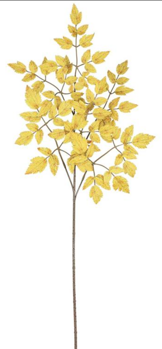 37in Mustard Yellow Leaf Spray - Premium Artificial Greenery for Wreaths, Arrangement & Home Decor Select Artificial