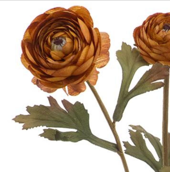 19in Amber Ranunculus x3 - Premium Floral for Wreaths and Home Decor Allstate