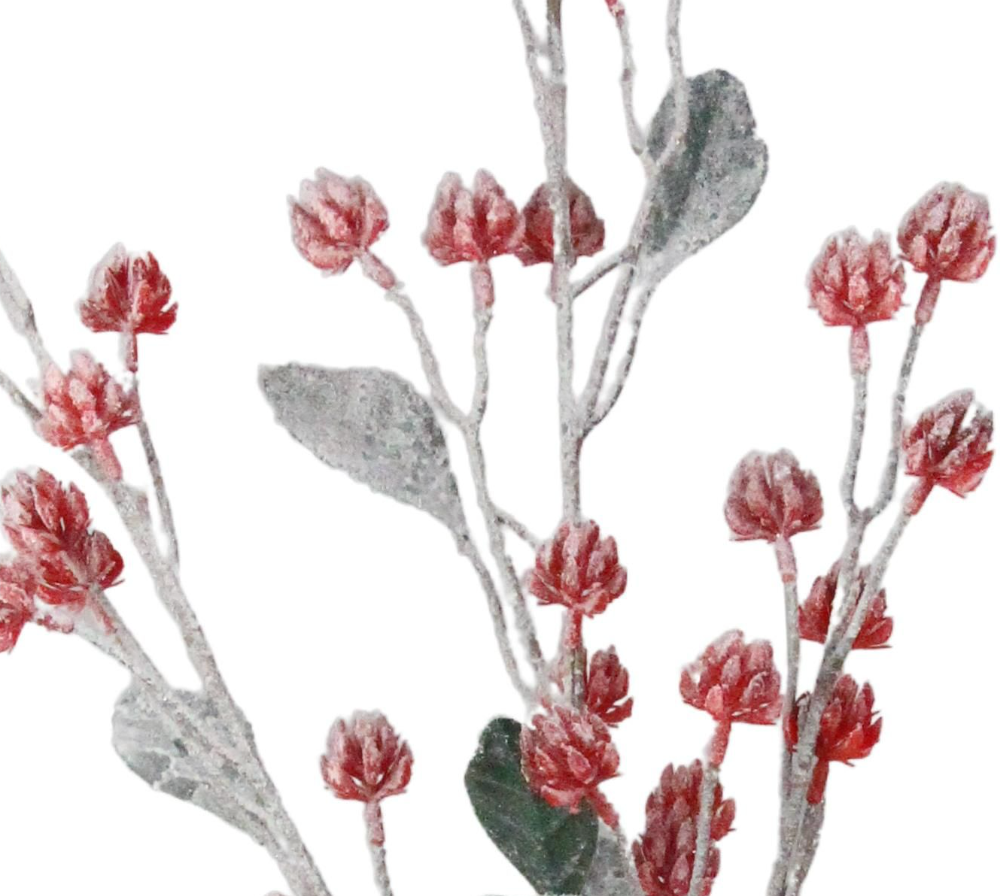 31in Red Seed Cluster w/Snow - Premium Greenery for Wreaths, Arrangements and Home Decor David Christopher