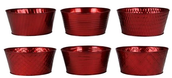 9inx4in Tin Planter RED