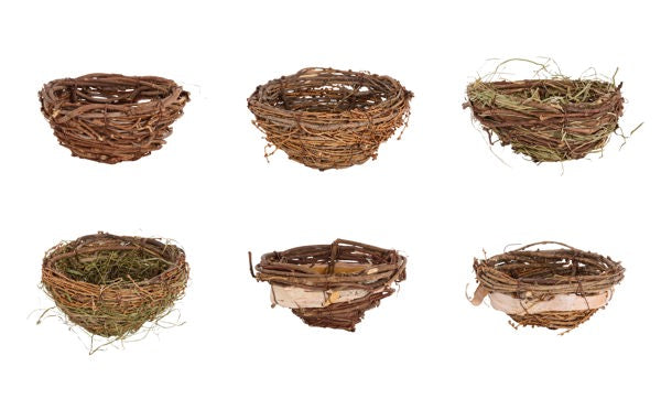 BDL of 6 Bird Nests 4in