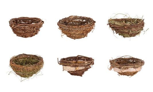 BDL of 6 Bird Nests 4in