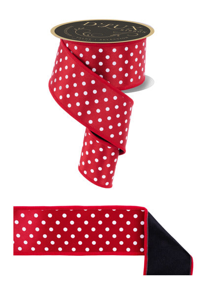 2.5inx10yd Polka Dot Fused RED/WH/BLK Craig Bachman