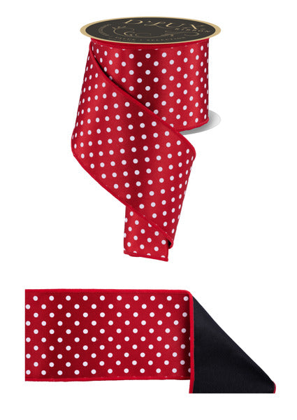 4inx10yd Polka Dot Fused RE/WH/BLK