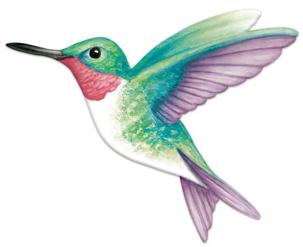 12x9.5in Metal Embossed Hummingbird Sign