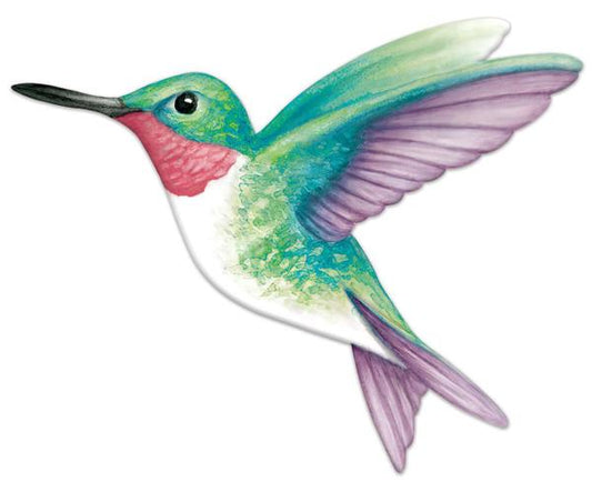 12x9.5in Metal Embossed Hummingbird Sign