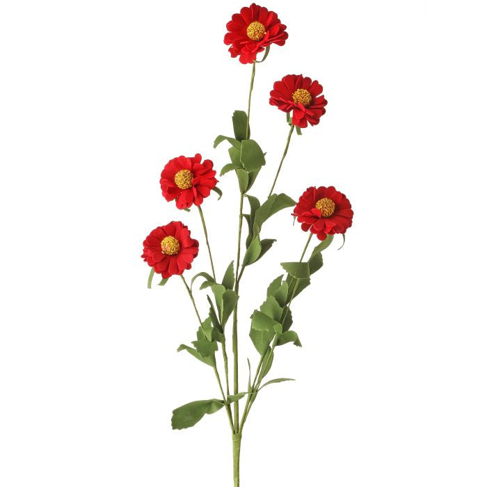 27in Red Foam Zinnia x5
