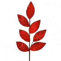 26in Velvet JEWELED Magnolia Leaf RED