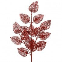 25in MESH Lace Leaf Spray RED