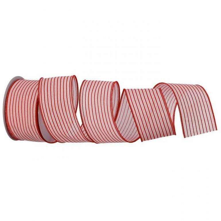 2.5 in x 10yd VINTAGE Peppermint Stripe Ribbon