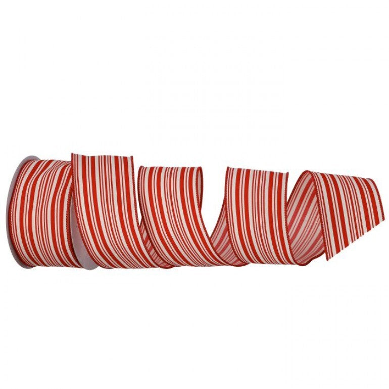 2.5in x 10yd Thin Peppermint Stripe Ribbon