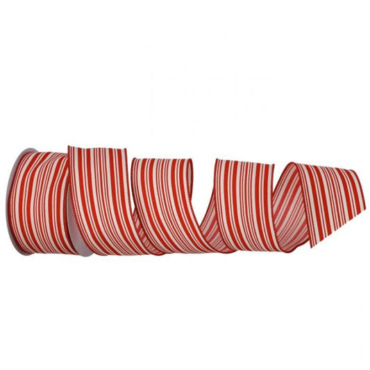 2.5in x 10yd Thin Peppermint Stripe Ribbon