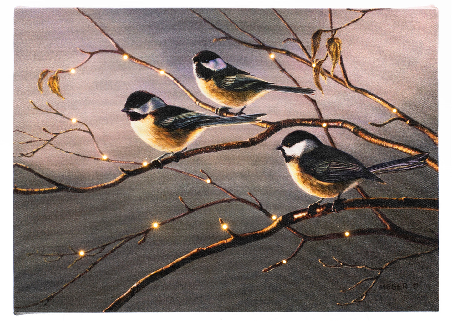 Birds on Lighted Branch 6x8 LIGHTED PICTURE