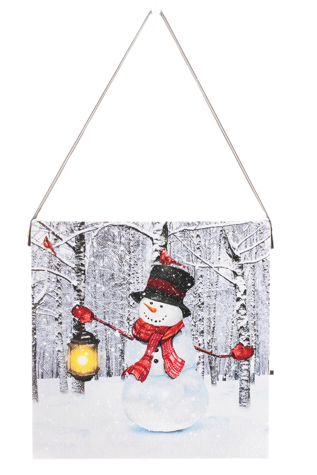 Snowman w/Lamp 6x6 LIGHTED PICTURE