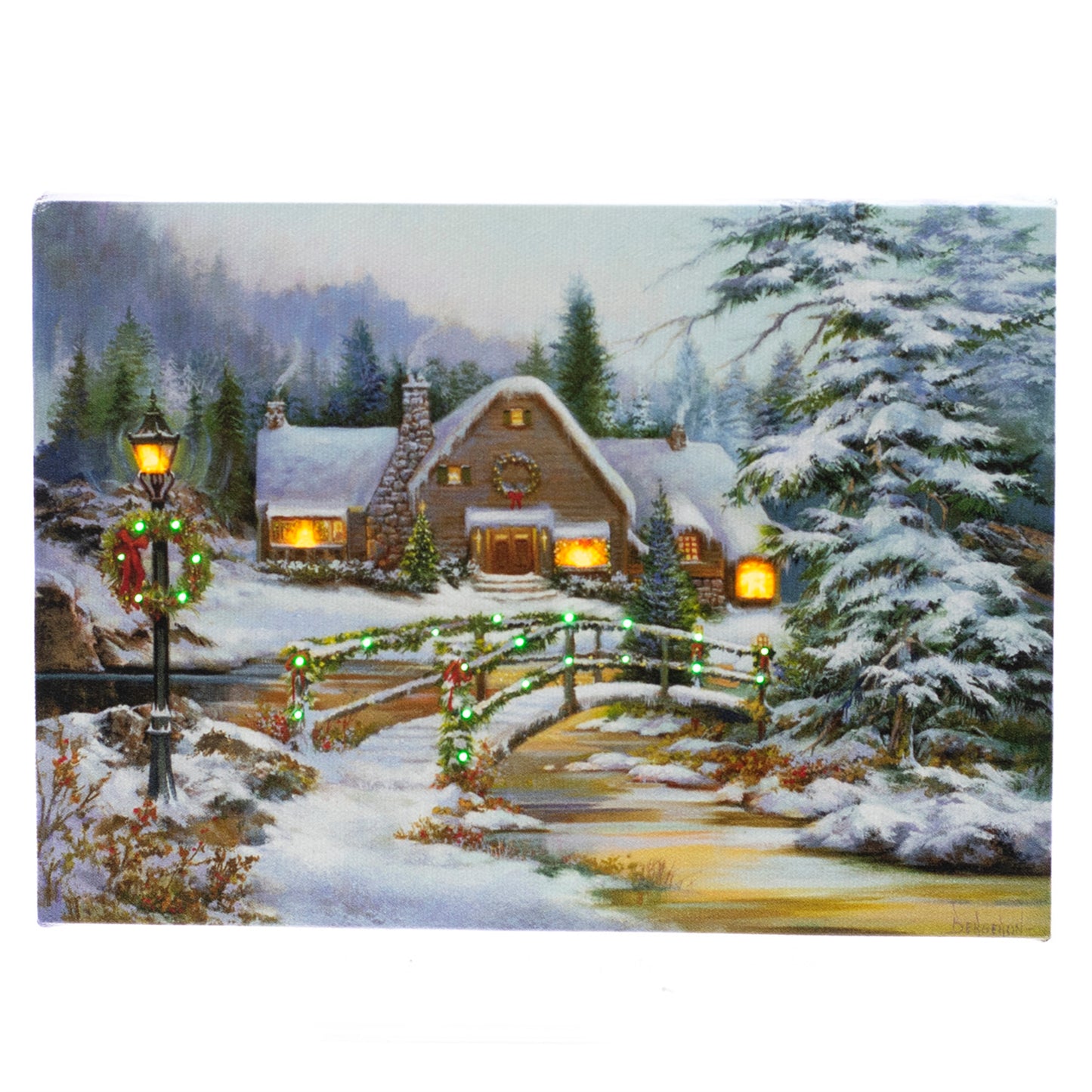 Bridge & Chalet 6x8 LIGHTED PICTURE