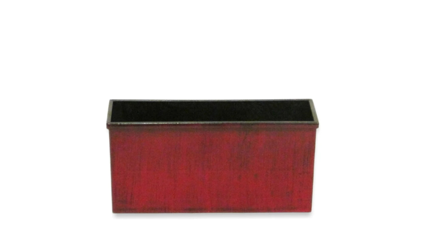 Woodgrain Red Plastic Rectangle Container