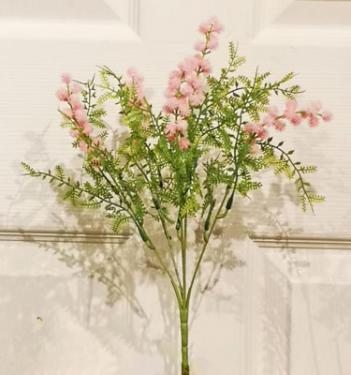 13in Fern w/Mini Poms PINK