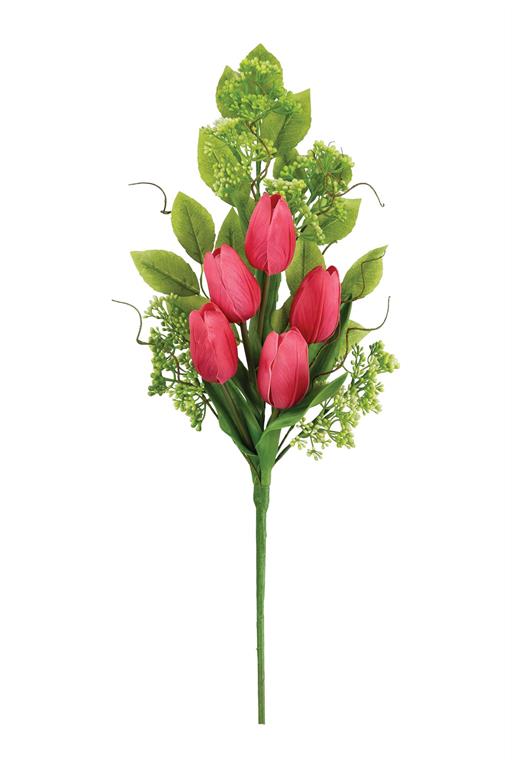 28in Cerise Red Tulip & Seeds Berry