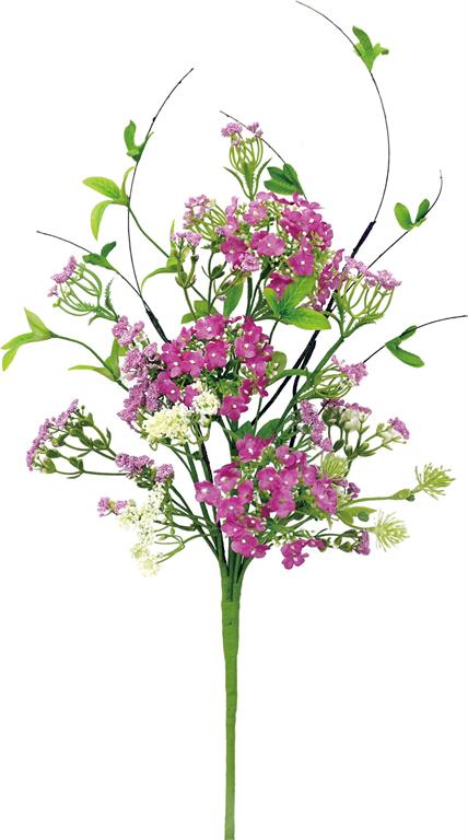 19in Fuchsia Lilac & Queen Ann Lace & Twig