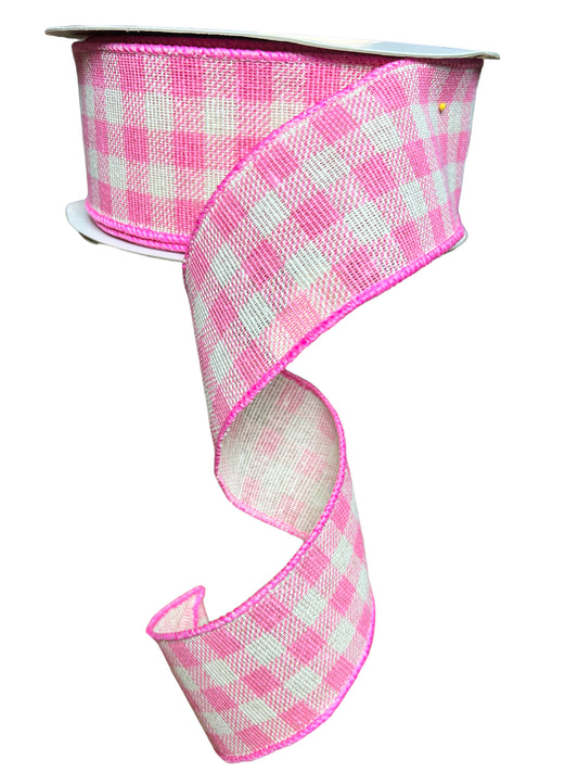 25YD 2.5in PUTNEY Plaid Check PINK