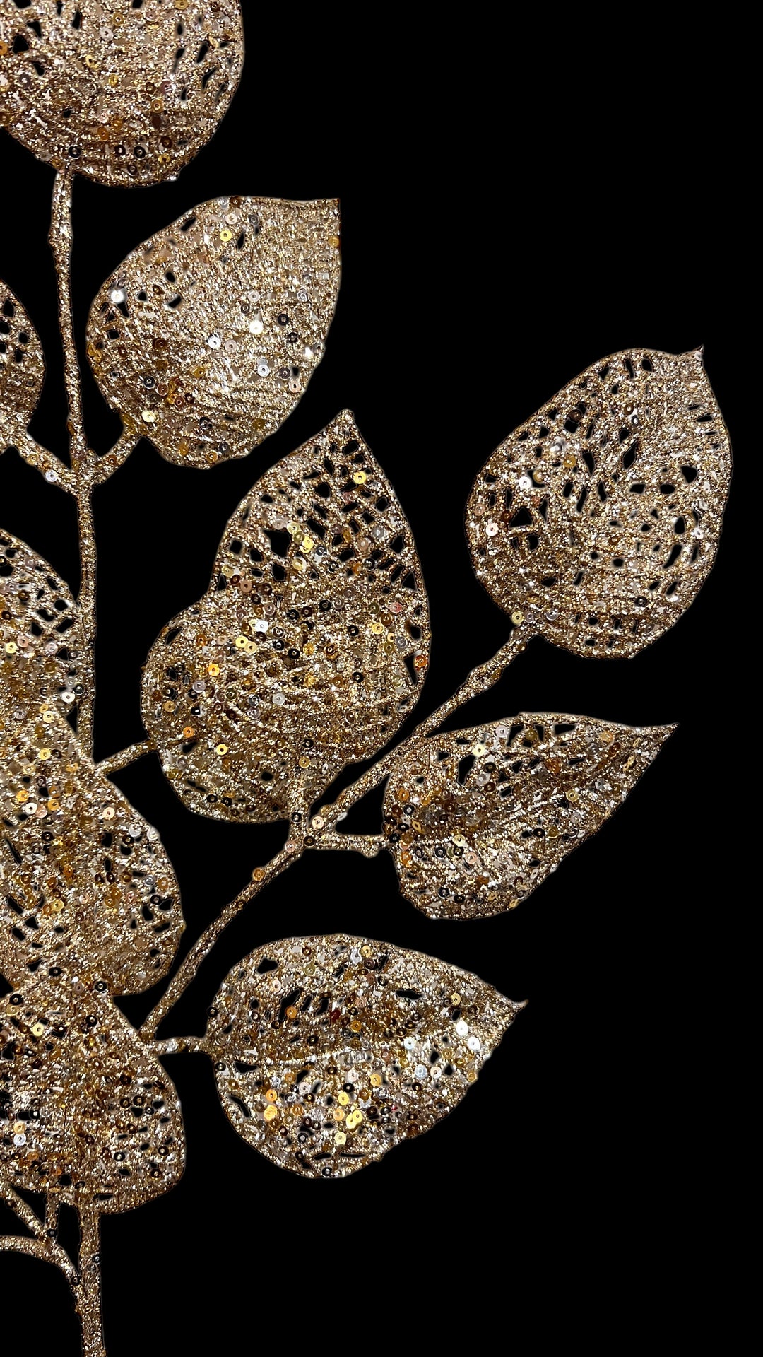 25in MESH Lace Leaf Spray PLAT