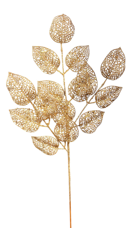 25in MESH Lace Leaf Spray GOLD