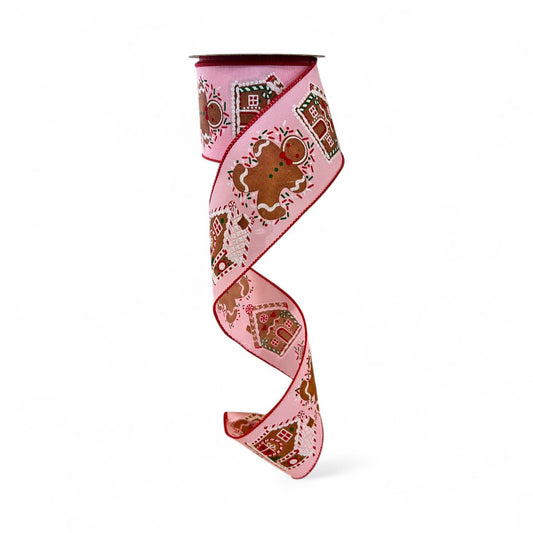 2.5 inch Gingerbread Man/House on PINK