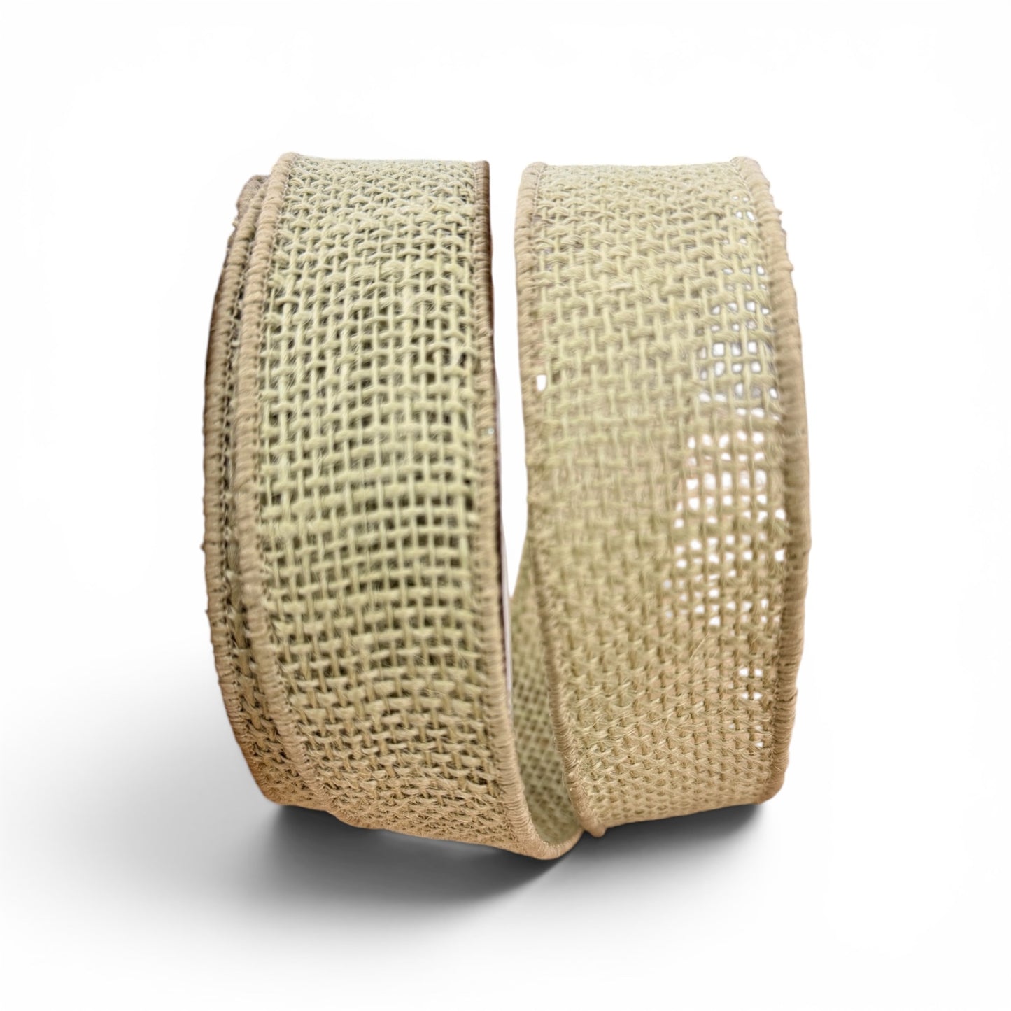 Light Sage Burlap Wired Ribbon – 1⅜" x 10 Yards | Rustic Faux Burlap Ribbon for Wreaths, Bows & Floral Designs