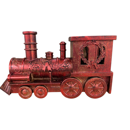 Vintage Red Christmas Train Engine Décor – 14" Holiday Tabletop Accent Craig Bachman