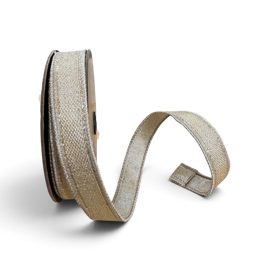 D. Stevens 1" x 10 Yard Bullion Trim Ribbon – Platinum Designer Wired Ribbon Brian Lane Designs