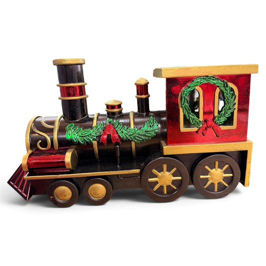 Vintage Red/Green/Gold Christmas Train Engine Décor – 14" Holiday Tabletop Accent Craig Bachman
