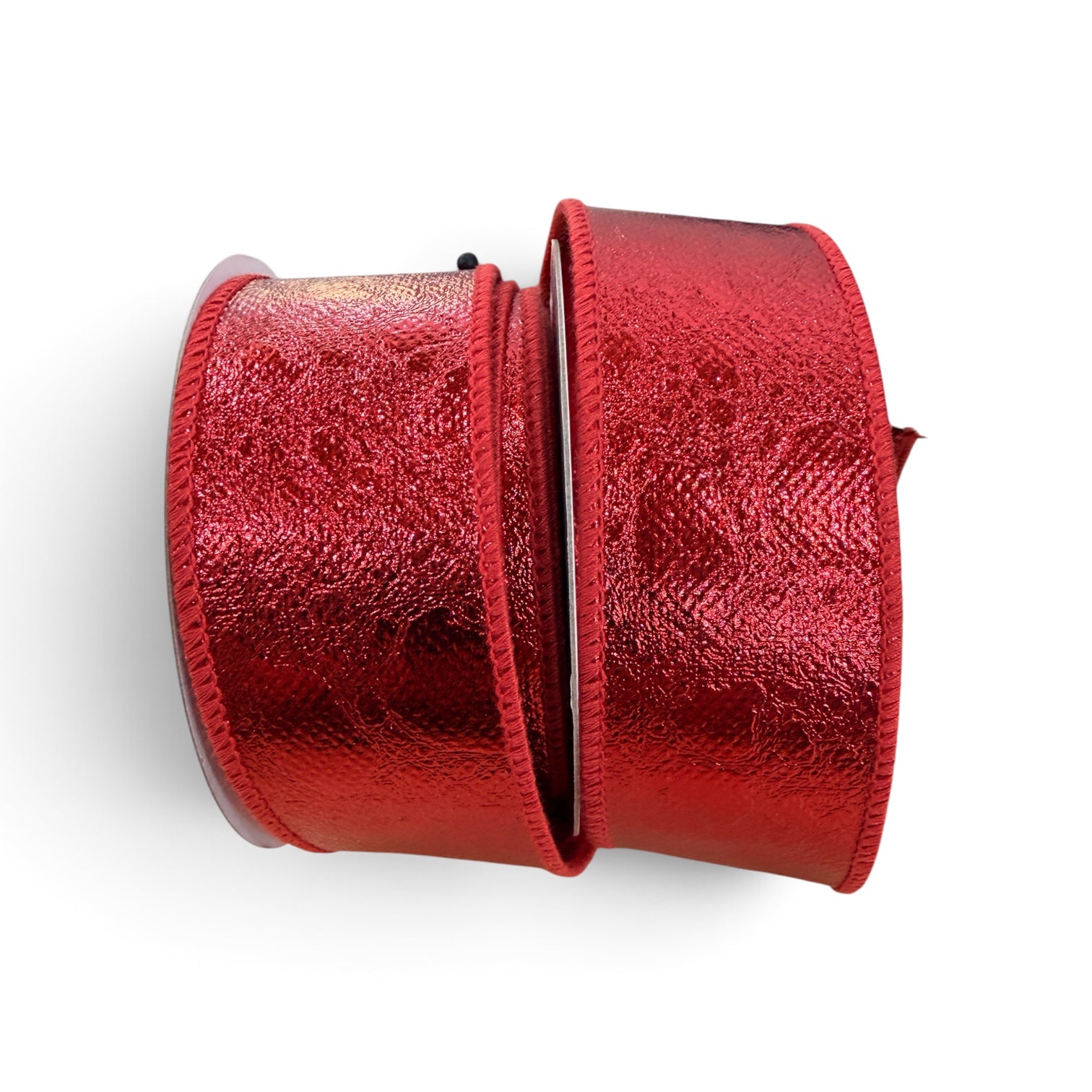 1.5" Water Dot Fused Shiny Red Wired Christmas Ribbon | 10 Yard Roll Craig Bachman