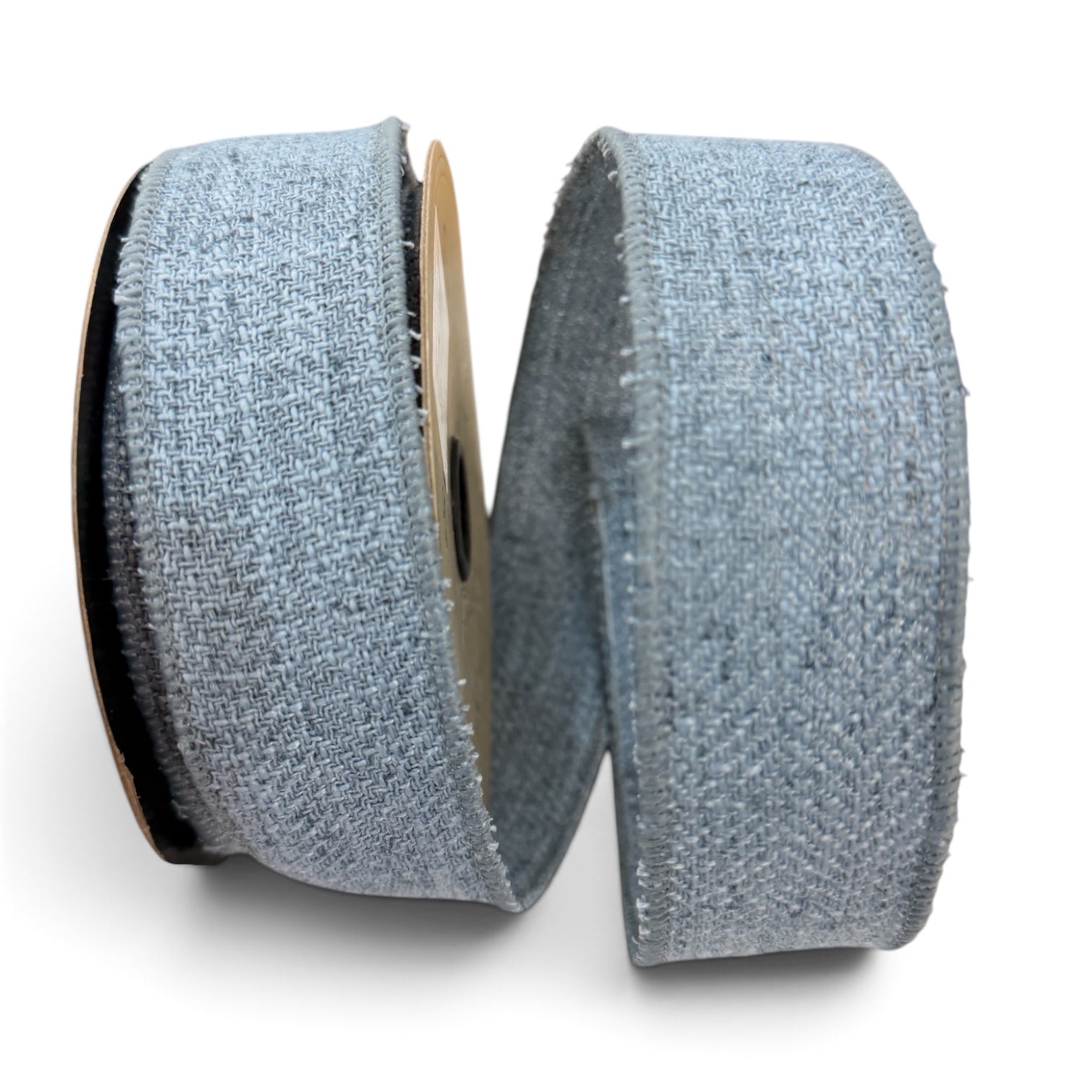 D. Stevens Cadet Blue Faux Linen Herringbone Ribbon 1.5" x 10 Yds DStevens