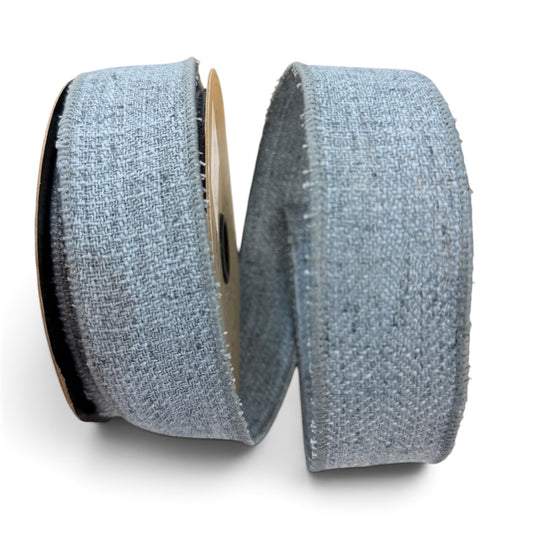 D. Stevens Cadet Blue Faux Linen Herringbone Ribbon 1.5" x 10 Yds DStevens