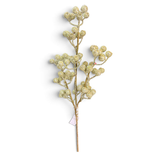 23in Light Sage Glitter Berry - Premium Greenery for Wreaths, Arrangements and Home Decor Melrose