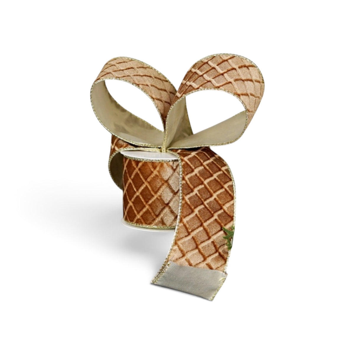 2.5" x 10 Yds. Caramel Velvet Wired Designer Ribbon Impressive