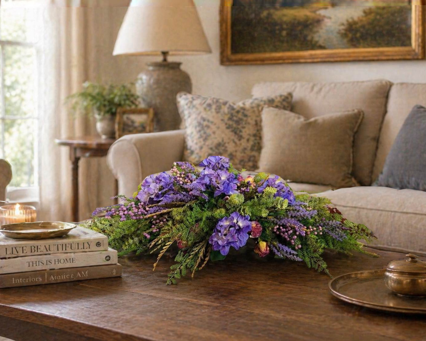 Design Kit - Purple Floral in Log Container