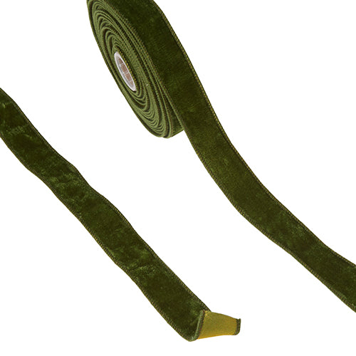 1.5 inch X 10 yard GREEN Velvet Ribbon
