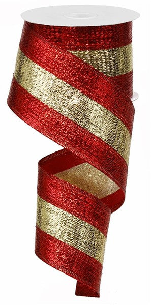 2.5 inch X 10 yard Metallic 3in1 RED/GOLD