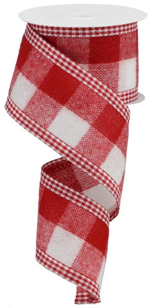 2.5inx10yd Fuzzy Flannel RED/WHITE