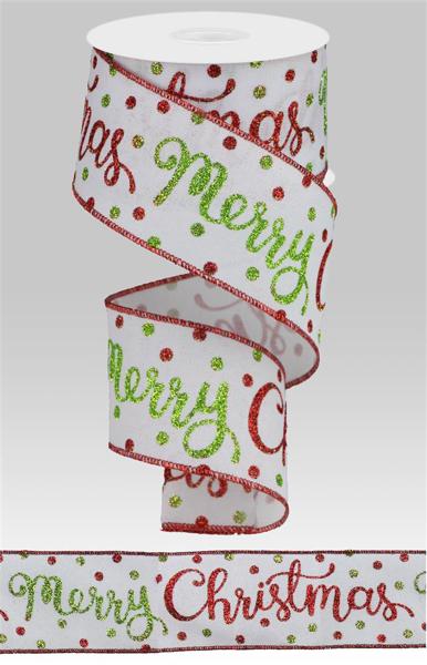 2.5inx10yd MERRY CHRISTMAS on Royal