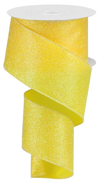 2.5" x 10yd Iridescent Glitter On Satin Ribbon