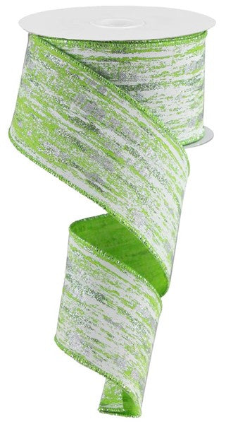 2.5inx10yd Glitter/Metallic STREAKS GREEN