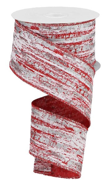 2.5inx10yd Glitter/Metallic STREAKS RED